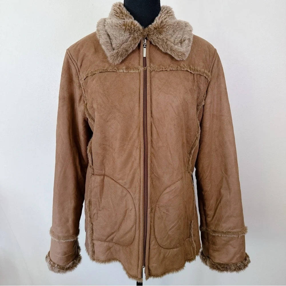 Utex Design Faux Suede Shearing Penny Lane Coat